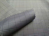 Yarn-dyed black and white large-small check polyester fabric