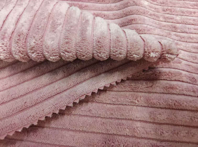 2.5 striped corduroy knitted composite polyester fabric