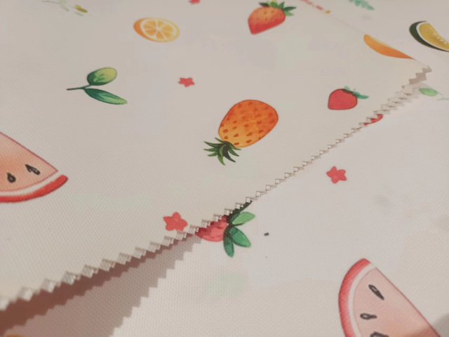Printed recycled PET polyester fabric with color changed in sunshine