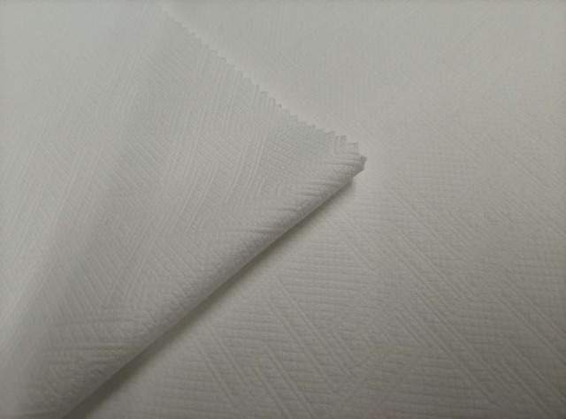 Knitted wool like Jacquard with Unequal Sized Checks polyester fabric