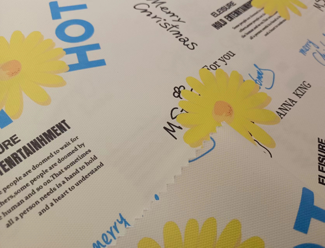 900D sticker release paper printed chrysanthemum polyester fabric