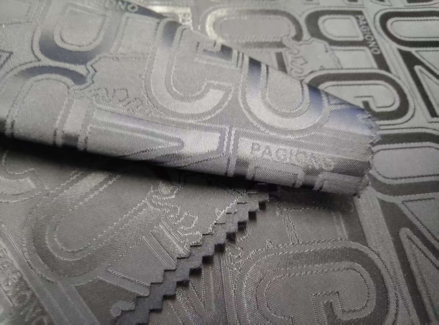 Nylon Letter Jacquard Laminated with 180G Jersey Fabric