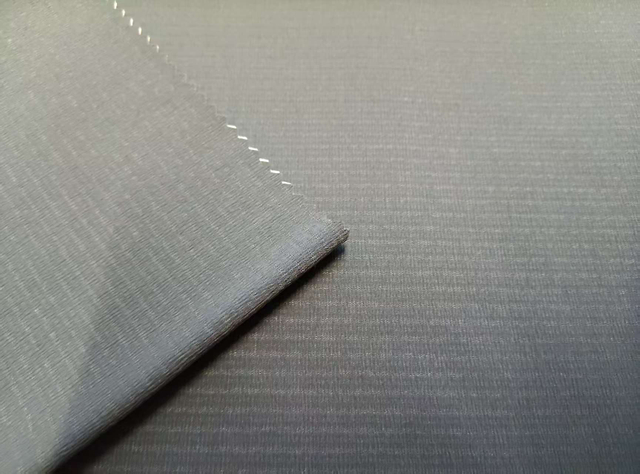 75D*150D twisted Solana vertical stripe grid high-transparency TPU film polyester fabric