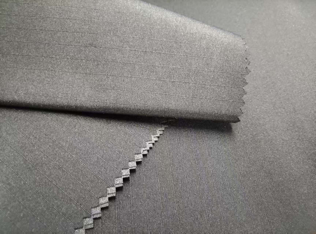 300D elastic filament with 70% horizontal line jacquard pattern polyester fabric