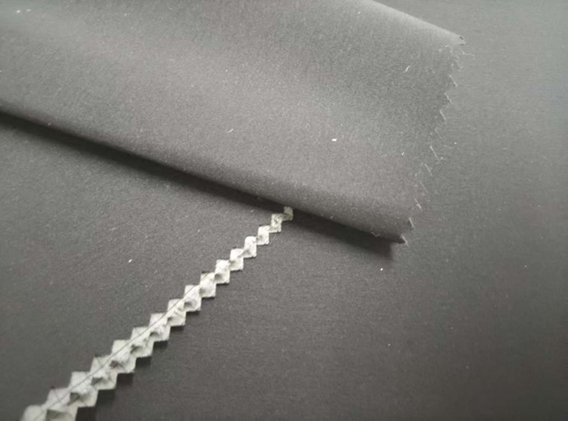 70D/40D Weft Twisted Nylon fabric Four Way Stretch with Attached Checkered Voile