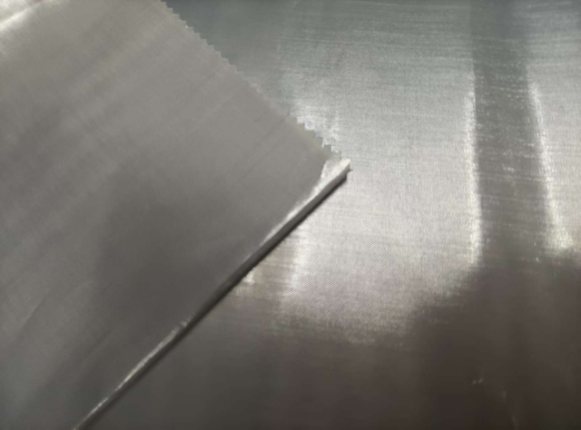 Yarn dyed Silver polyester fabric