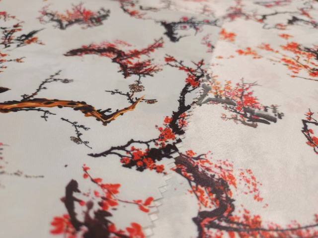 RPET75D matt satin with digital printed pattern