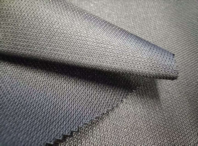 600D elastic filament with horizontal stripe jacquard pattern polyester fabric