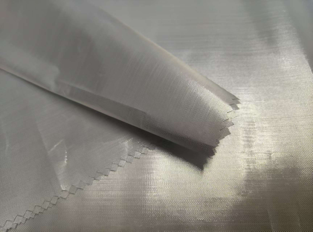 Yarn dyed Silver polyester fabric