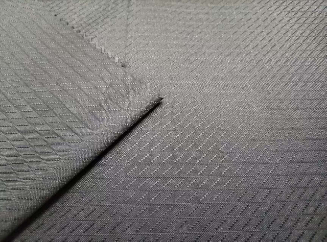 150D elastic filament with vertical stripe jacquard twill pattern polyester fabric