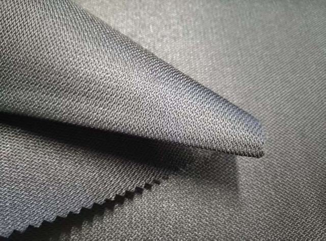 300D elastic filament with left and right twill pattern polyester fabric