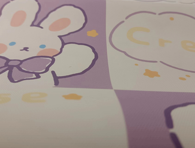 900D stick-off paper printed cake bunny polyester fabric