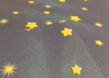 Printed recycled PET polyester fabric with luminous effect (shine in the night)