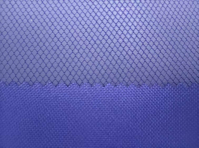 600D TPE with embossed intaglio rhombus pattern polyester fabric