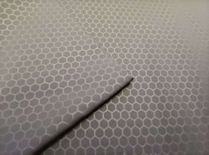 300T Polyester fabric Pongee with Three-Line Embossed Grid and Heat-Pressed Honeycomb Pattern