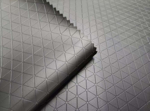 RPET600D double-side recycled TPU,debossed with triangular patterns, matte surface polyester fabric