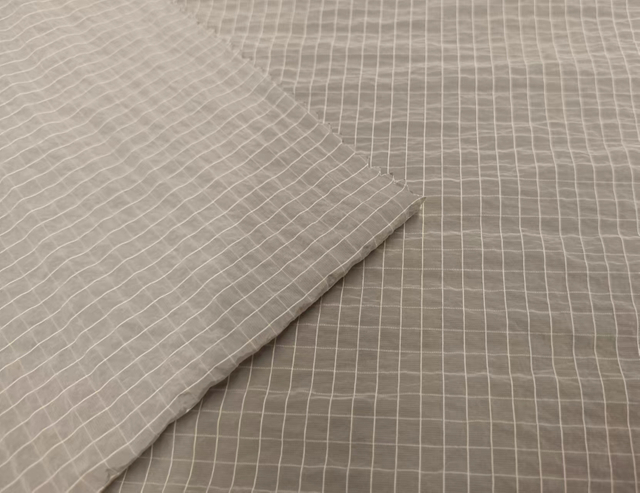 Nylon fabric ripsotp with wrinkle effect