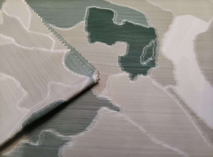 Map-patterned polyester ffabric warp beam printing