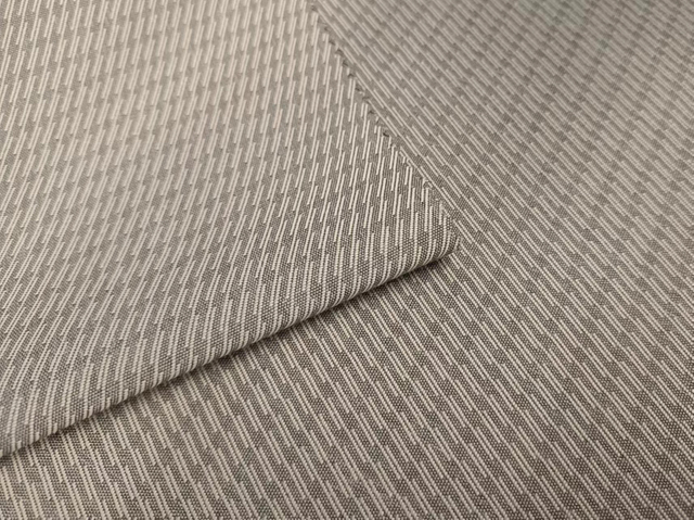 RPET300D dope dyed stripe weaved polyester fabric.