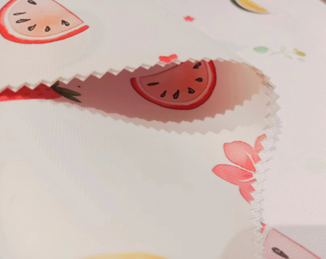 Printed recycled PET polyester fabric with color changed in sunshine