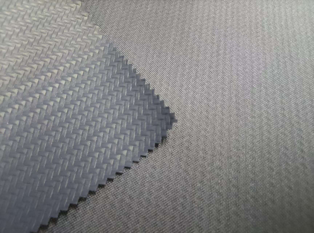 600D TPE with Pressed Bamboo Mat like Pattern polyester fabric