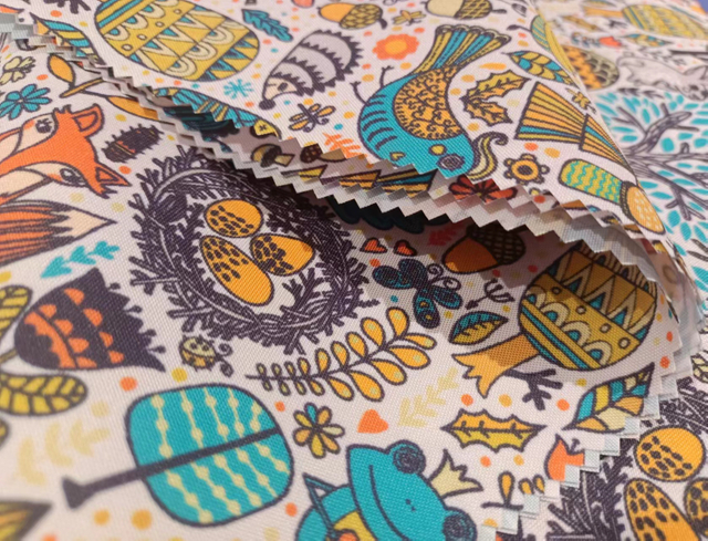 Printed 300D oxford polyester fabric(owl)