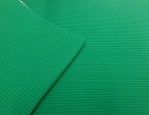 Stripe weaved polyester fabric with interlock backing