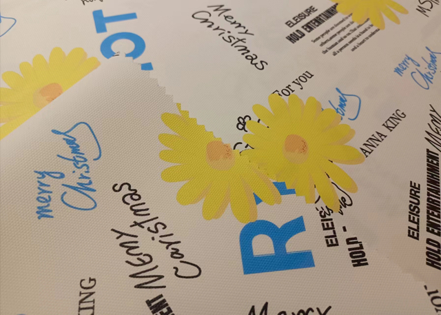 900D sticker release paper printed chrysanthemum polyester fabric