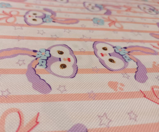Printed RPET 600D oxford polyester fabric..