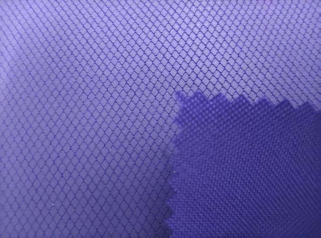 600D TPE with embossed intaglio rhombus pattern polyester fabric