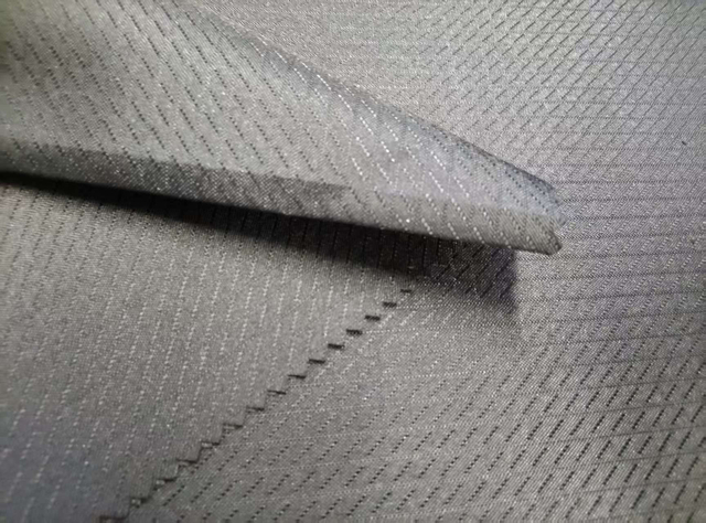 150D elastic filament with vertical stripe jacquard twill pattern polyester fabric